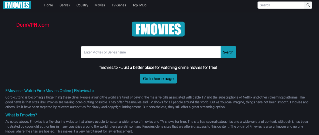 Fmovies free movie and TV shows