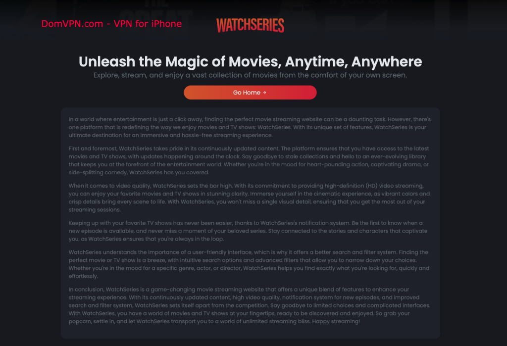 Watchseries Free Movie Streaming Sites